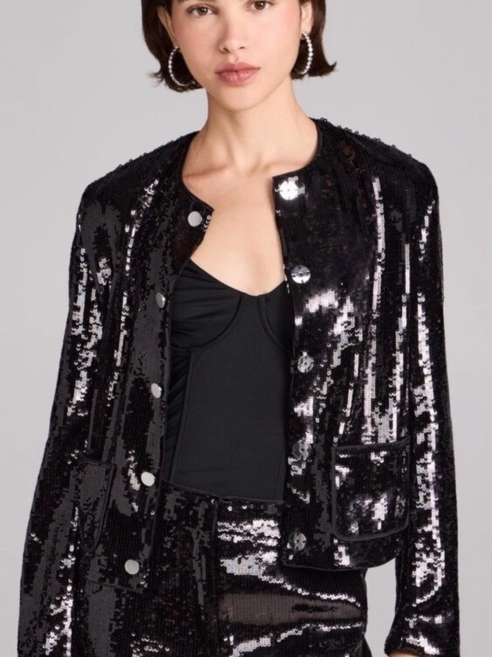 Theory Black Sequin Blazer Jacket